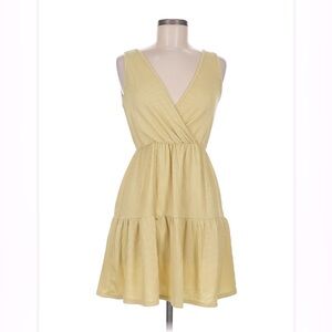 Caution To The Wind Yellow Sleeveless V-Neck Sundress